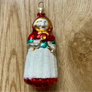 ANTIQUE🎄 Mrs Claus. Beautiful Glass Mrs Claus Christmas Tree Ornament. EUC